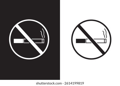 No Smoking Attention Signs icon. Isolated Symbols of Cigarette Restriction Symbols