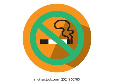 No Smoking and Smoking Attention Signs. Isolated Symbols of Cigarette Restriction Symbols