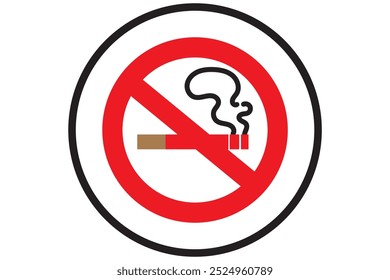 No Smoking and Smoking Attention Signs. Isolated Symbols of Cigarette Restriction Symbols