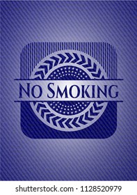 No Smoking badge with denim background