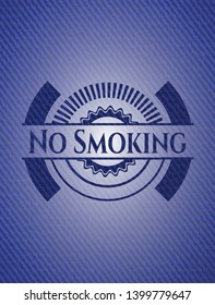 No Smoking badge with denim background. Vector Illustration. Detailed.