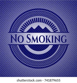 No Smoking badge with jean texture