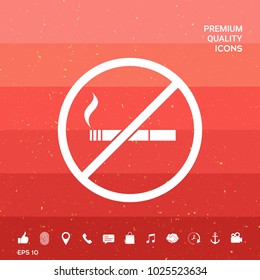 No smoking, smoking ban icon. Cigarette - prohibiting sign