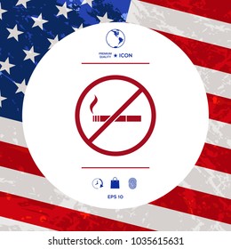 No smoking, smoking ban icon. Cigarette - prohibiting sign