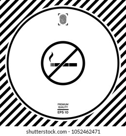 No smoking, smoking ban icon. Cigarette - prohibiting sign