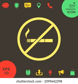 No smoking, smoking ban icon. Cigarette - prohibiting sign No smoking, smoking ban icon. Cigarette - prohibiting sign