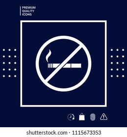 No smoking, smoking ban icon. Cigarette - prohibiting sign