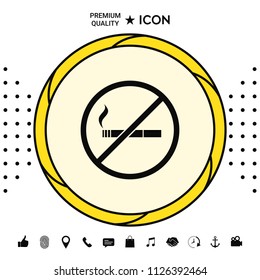 No smoking, smoking ban icon. Cigarette - prohibiting sign