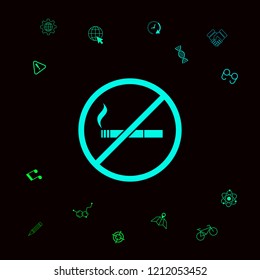 No smoking, smoking ban icon. Cigarette - prohibiting sign