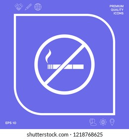 No smoking, smoking ban icon. Cigarette - prohibiting sign