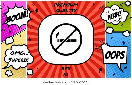 No smoking, smoking ban icon. Cigarette - prohibiting sign