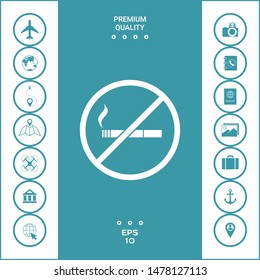 No smoking, smoking ban icon. Cigarette - prohibiting sign