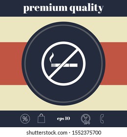No smoking, smoking ban icon. Cigarette - prohibiting sign
