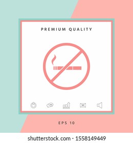 No smoking, smoking ban icon. Cigarette - prohibiting sign