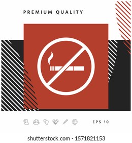 No smoking, smoking ban icon. Cigarette - prohibiting sign