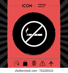 No smoking, smoking ban icon. Cigarette - prohibiting sign