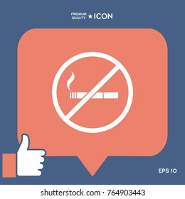 No smoking, smoking ban icon. Cigarette - prohibiting sign