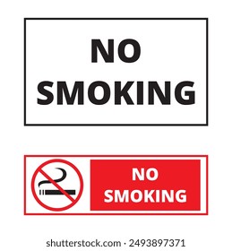 No smoking banners on a white background