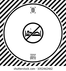 No smoking in bed - prohibition icon No smoking in bed - prohibition icon