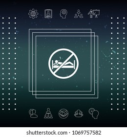 No smoking in bed - prohibition icon