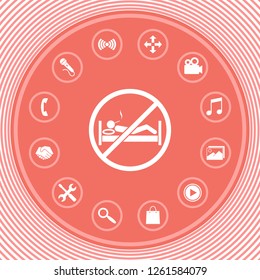 No smoking in bed - prohibition icon. Graphic elements for your design