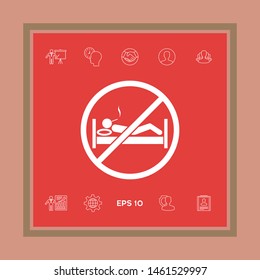 No smoking in bed - prohibition icon. Graphic elements for your design