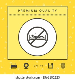 No smoking in bed - prohibition icon. Graphic elements for your design