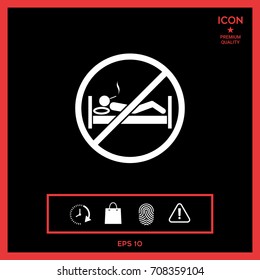 No smoking in bed - prohibition icon