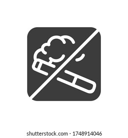 No smoking black glyph icon. Forbidden sign. Pictogram for web page, mobile app, promo. UI UX GUI design element. Editable stroke