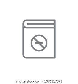 no smoking book outline icon. Elements of smoking activities illustration icon. Signs and symbols can be used for web, logo, mobile app, UI, UX on white background