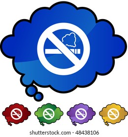 No Smoking button isolated on a background.