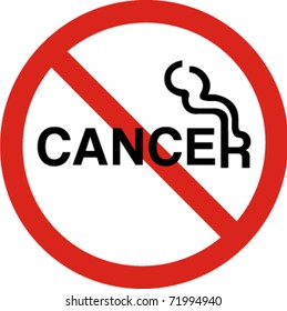 No smoking with cancer sign in vector