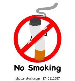 No smoking cartoon, vector design.