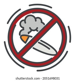 Icône cigares non fumeur. Plan non fumeur cigare icône vectorielle couleur à plat isolé sur blanc