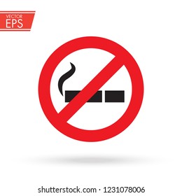 No Smoking Cigarette, Cigar And Tobaco Sign. Warning Stop Nicotine Icon.