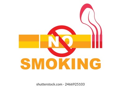 No Fumar icono de cigarrillo con la prohibición prohibida signo círculo rojo de prohibición. No utilice la etiqueta de reconocimiento de Smoke aquí Atención. Día Mundial sin Tabaco sin concepto de vapeo.