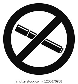 No smoking cigarette icon. Simple illustration of no smoking cigarette vector icon for web design isolated on white background