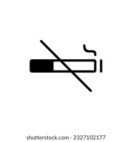 no Smoking cigarette icon. Unhealthy, nicotine, smelly. Addiction concept. Vector illustration can be used for topics like rest, bad habits, tobacco