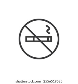 No smoking cigarette icon Vector logo outline