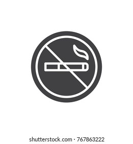 No smoking cigarette icon vector, filled flat sign, solid pictogram isolated on white. Symbol, logo illustration.