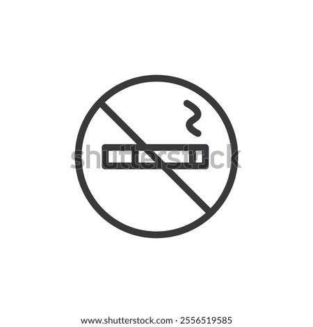 No smoking cigarette icon Vector logo outline