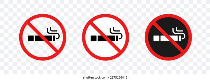 No smoking. Smoking cigarette in a prohibition sign. Vector clipart isolated on white background.