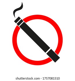 no fumar cigarrillo en círculo rojo sobre fondo blanco