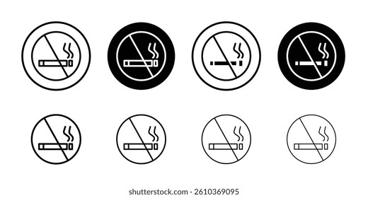 No smoking cigarette sign Black and white outline vector