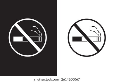 No Smoking Cigarette Sign Isolated Line Icon Style Design. Simple Vector Illustration