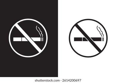 No Smoking Cigarette Sign Isolated Line Icon Style Design. Simple Vector Illustration