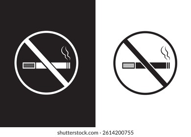 No Smoking Cigarette Sign Isolated Line Icon Style Design. Simple Vector Illustration