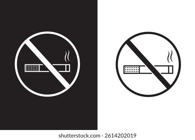 No Smoking Cigarette Sign Isolated Line Icon Style Design. Simple Vector Illustration
