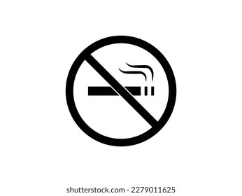 No smoking cigarette sign. Stop smoking, no smoking icon in black. . vector illustration EPS 10 . No smoking sign . Forbidden sign icon isolated on white background vector illustration.