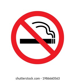 No smoking cigarette sign. Vector illustration isolated on white background.